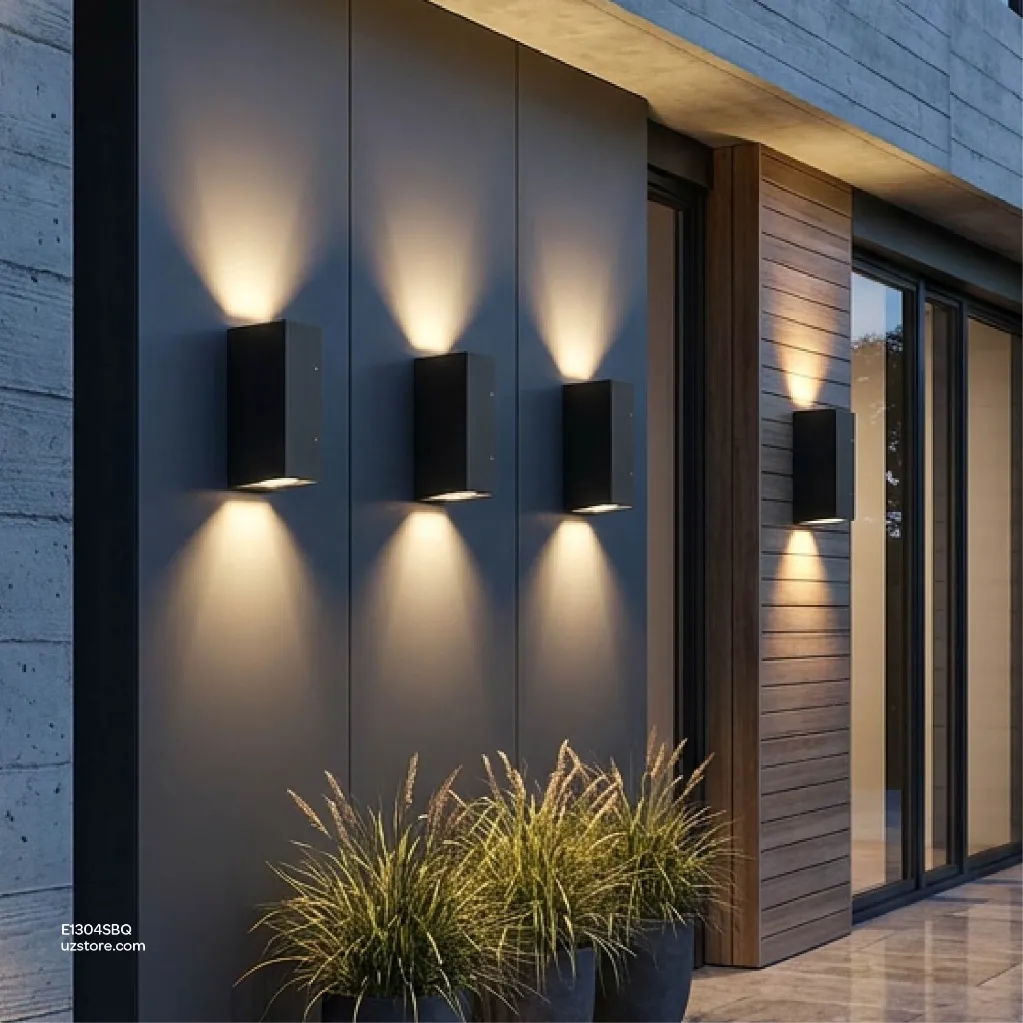 Uzstore  KNVIX - Wall Outdoor Light - GU10, 94×60×164mm, Aluminum+Glass, Matt Black,  9709 GU10  E1304SBQ-06.webp