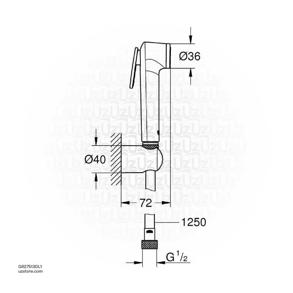 Uzstore  GROHE  New Tempesta-F Trigger Spray Set 27513DL1 GR27513DL1-02.webp