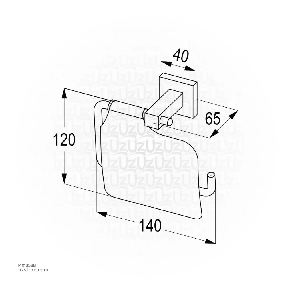 Uzstore KLUDI RAK HARMONY Toilet Paper Holder - Matt Black RAK24004.BK2 MX1358B-02.webp