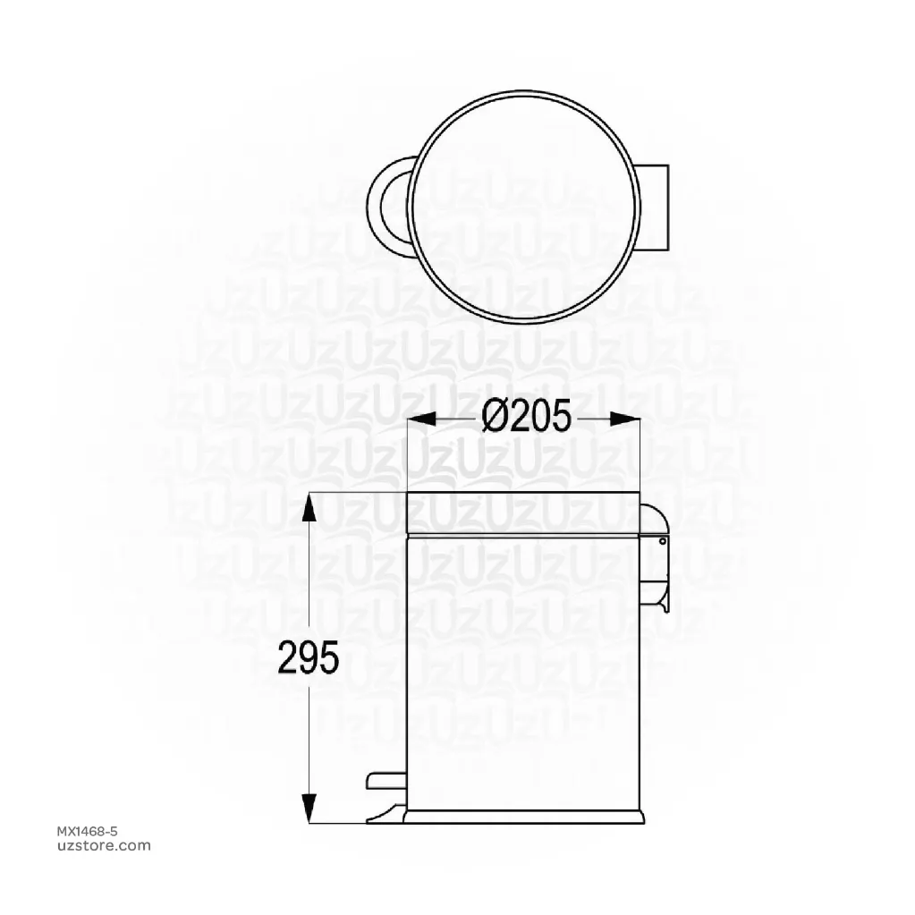 Uzstore KLUDI RAK Pedal Waste Bin 5 L, SS 410 Satin Finish,  MX1468-5-02.webp