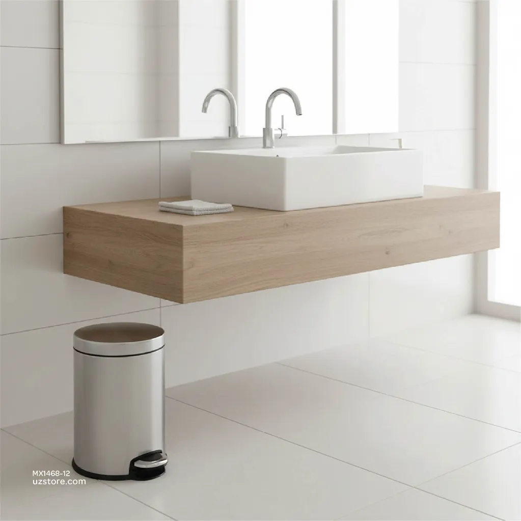 Uzstore KLUDI RAK Pedal Waste Bin SS 410 Stain Finish,  MX1468-12-03-04.webp