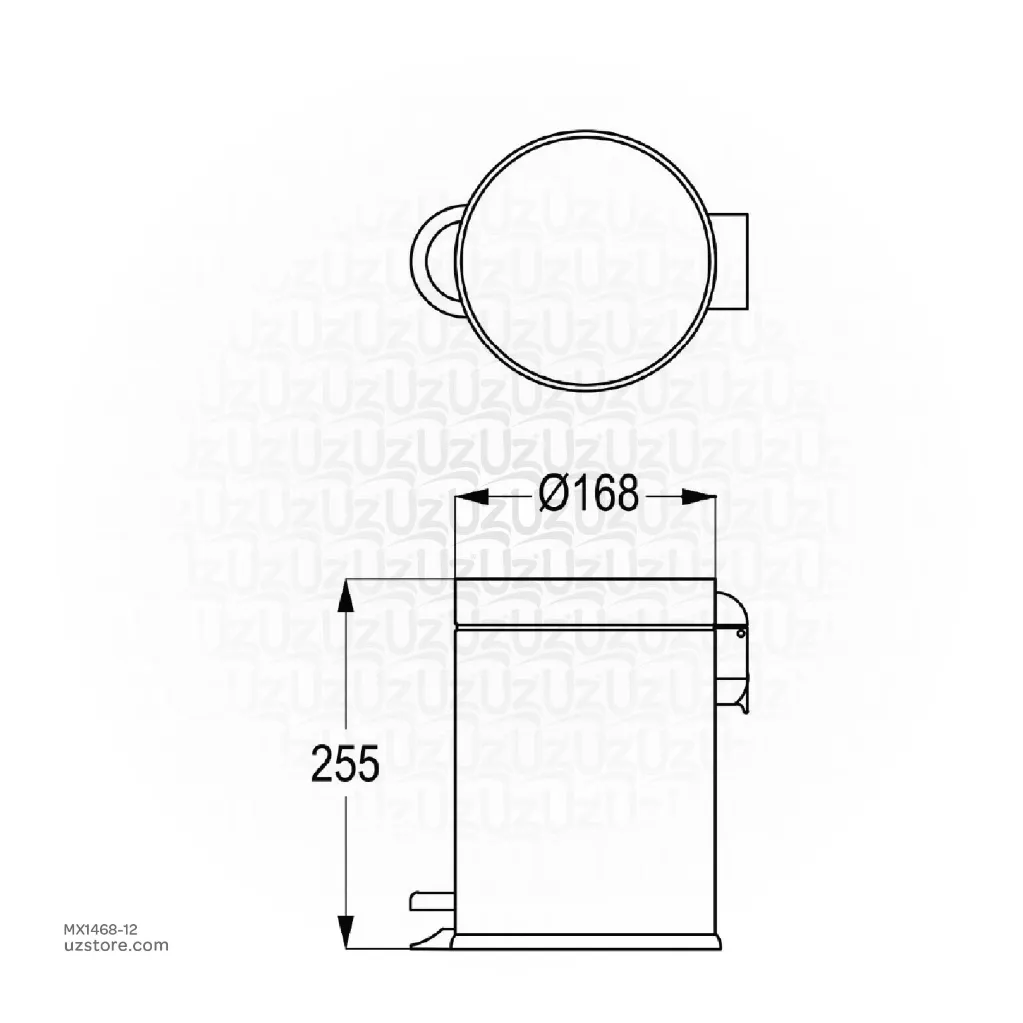 Uzstore KLUDI RAK Pedal Waste Bin SS 410 Stain Finish,  MX1468-12-02.webp