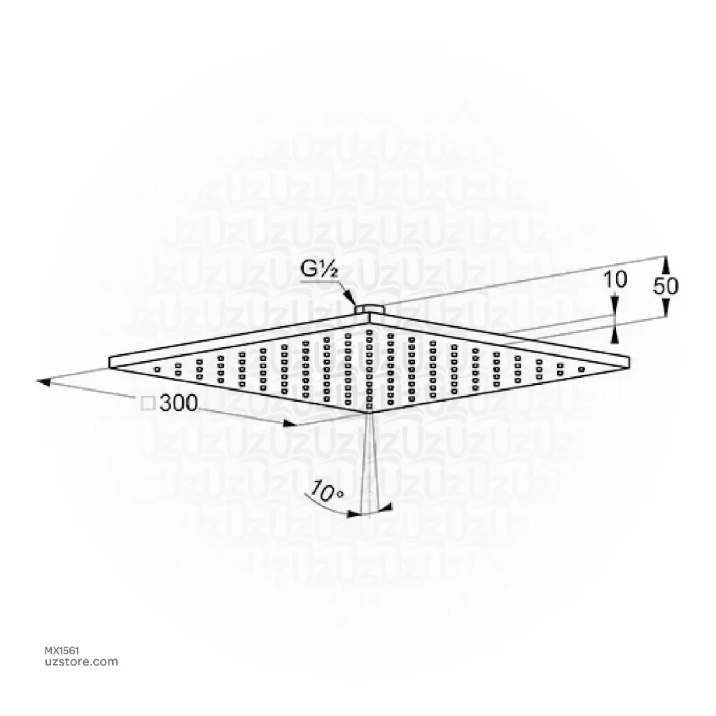 Uzstore KLUDI A-QA Head Shower 1S 300 mm DN 15 6443005-00  MX1561-02.webp