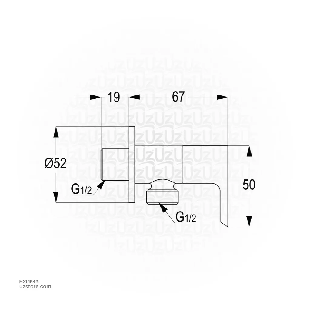 Uzstore  KLUDI RAK Brass Black Angle Valve  Turn Matt Black RAK13013.BK2 MX1454B-02.webp