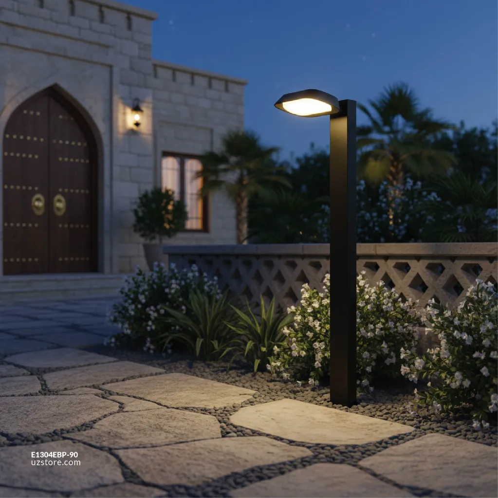 Uzstore KNVIX - Pole Outdoor Light - 12W, SANAN LED, 240×190×900mm, Aluminum+PC, Matt Black,  6089-1 90CM WW  E1304EBP-90-04.webp