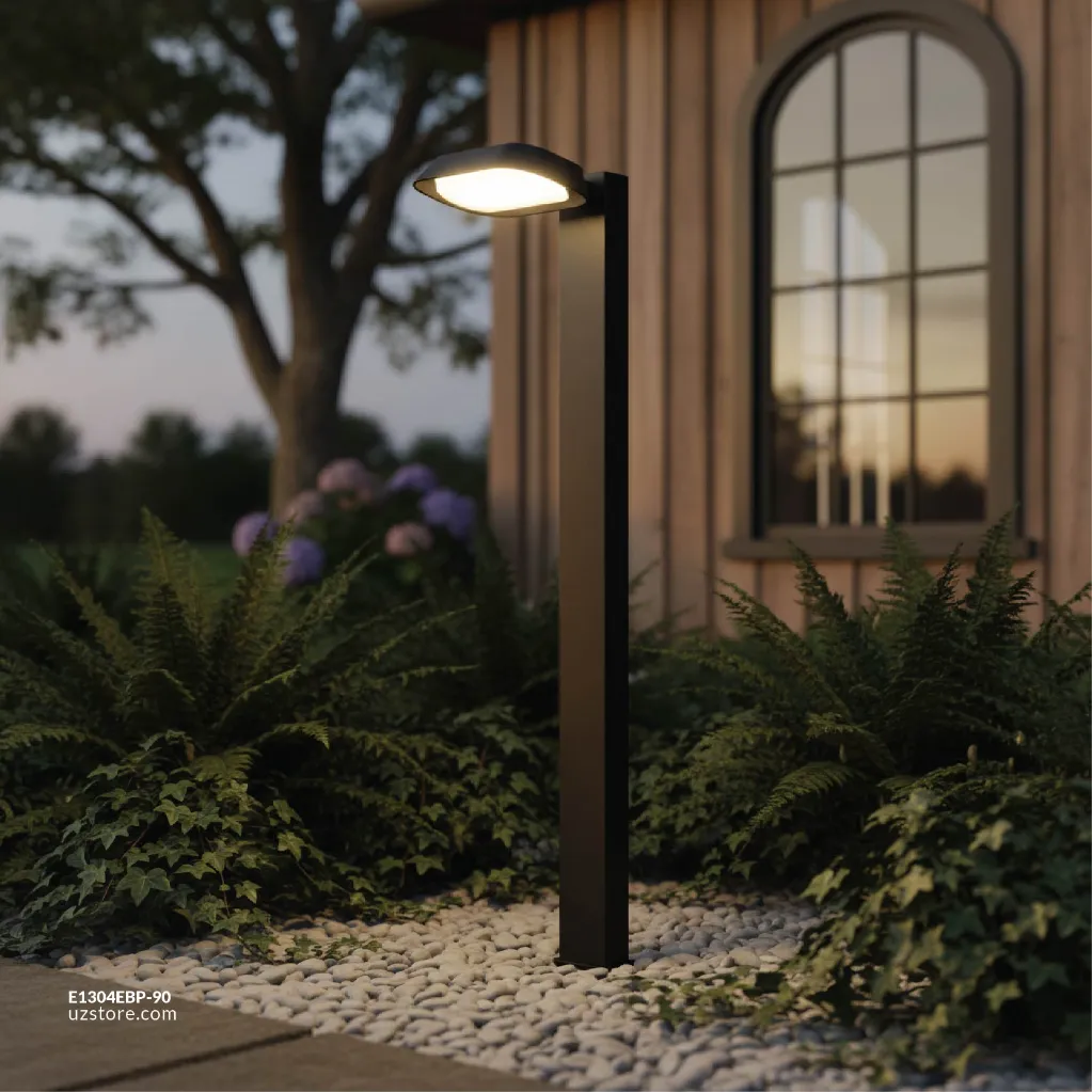 Uzstore KNVIX - Pole Outdoor Light - 12W, SANAN LED, 240×190×900mm, Aluminum+PC, Matt Black,  6089-1 90CM WW  E1304EBP-90-03.webp