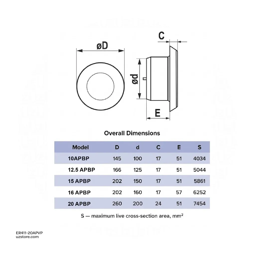 Uzstore Adjestable Inlet and exhaust anemostal with flange ⌀200 ERA 20APVP Made in Russia ER411-20APVP-04.webp