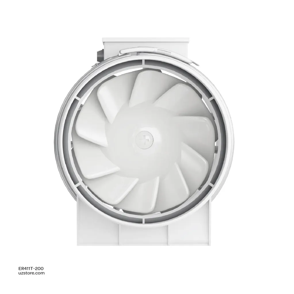 Uzstore  In line Mixerd flow Axial duct fan ERA TYPHOON 200 2SP 8'' Made in Russia ER411T-200-03.webp