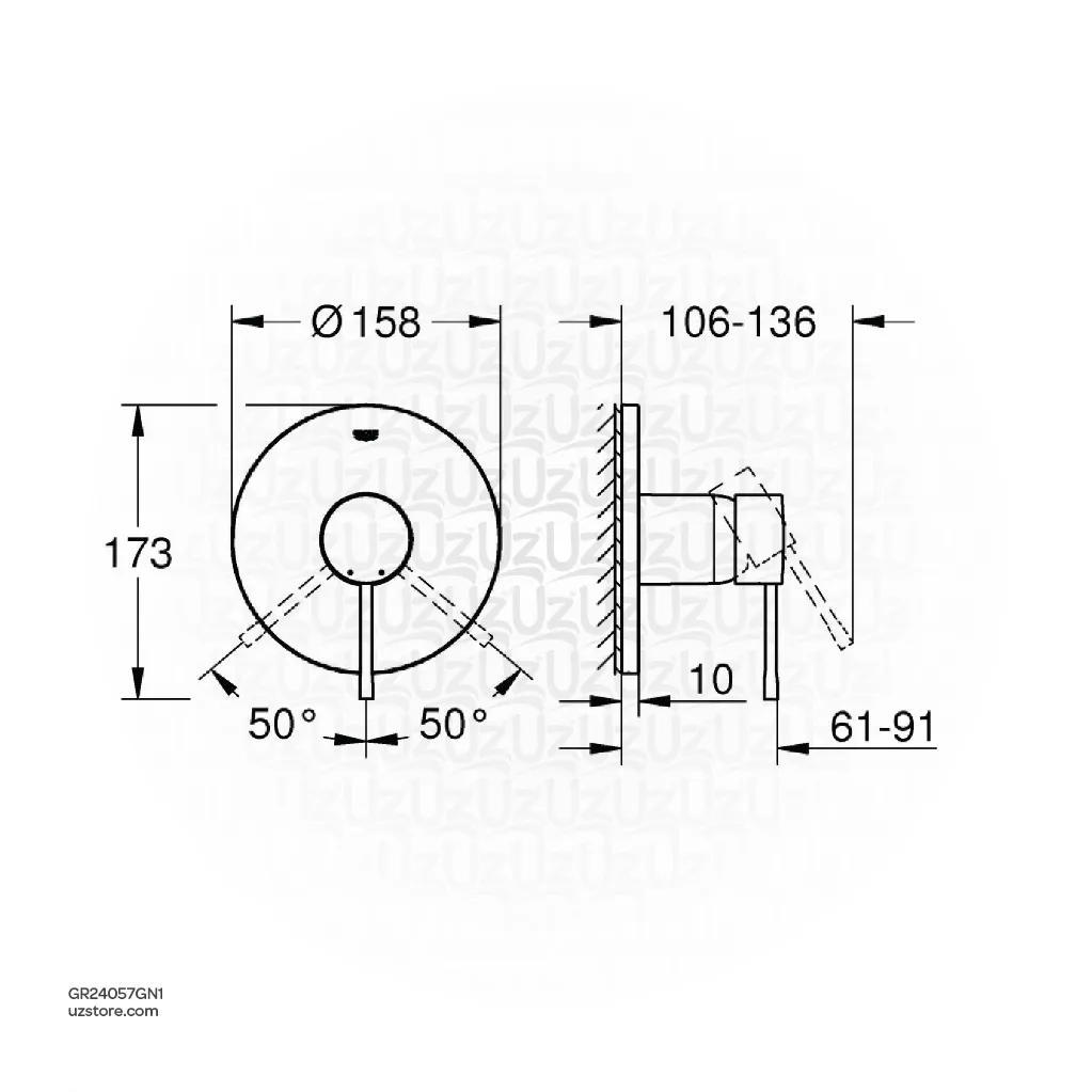 Uzstore GROHE Essence Single-lever shower mixer , 24057GN1 , brushed cool sunrise GR24057GN1-02.webp