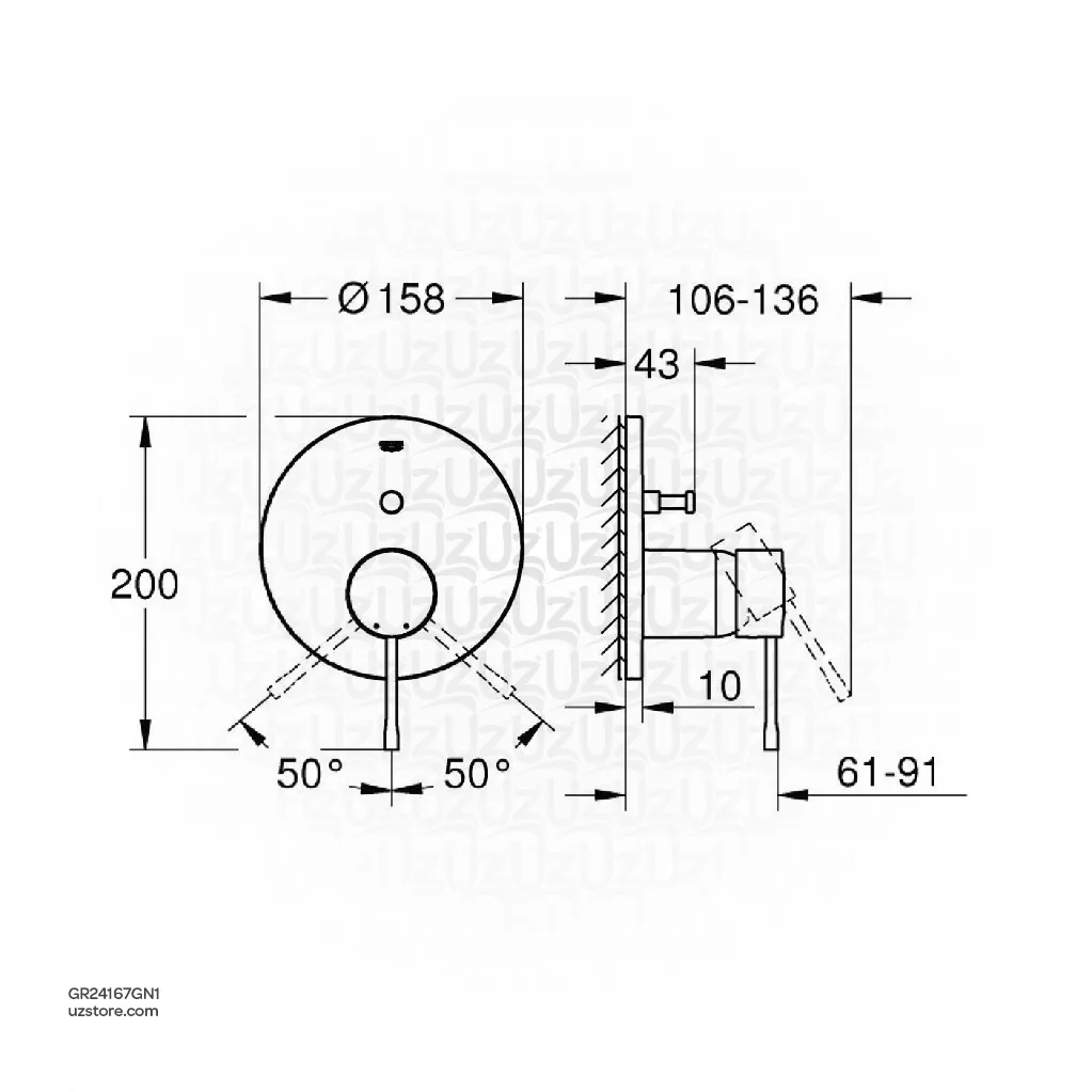 Uzstore GROHE Essence Single-lever mixer with 2-way diverter , 24167GN1 , brushed cool sunrise GR24167GN1-02.webp