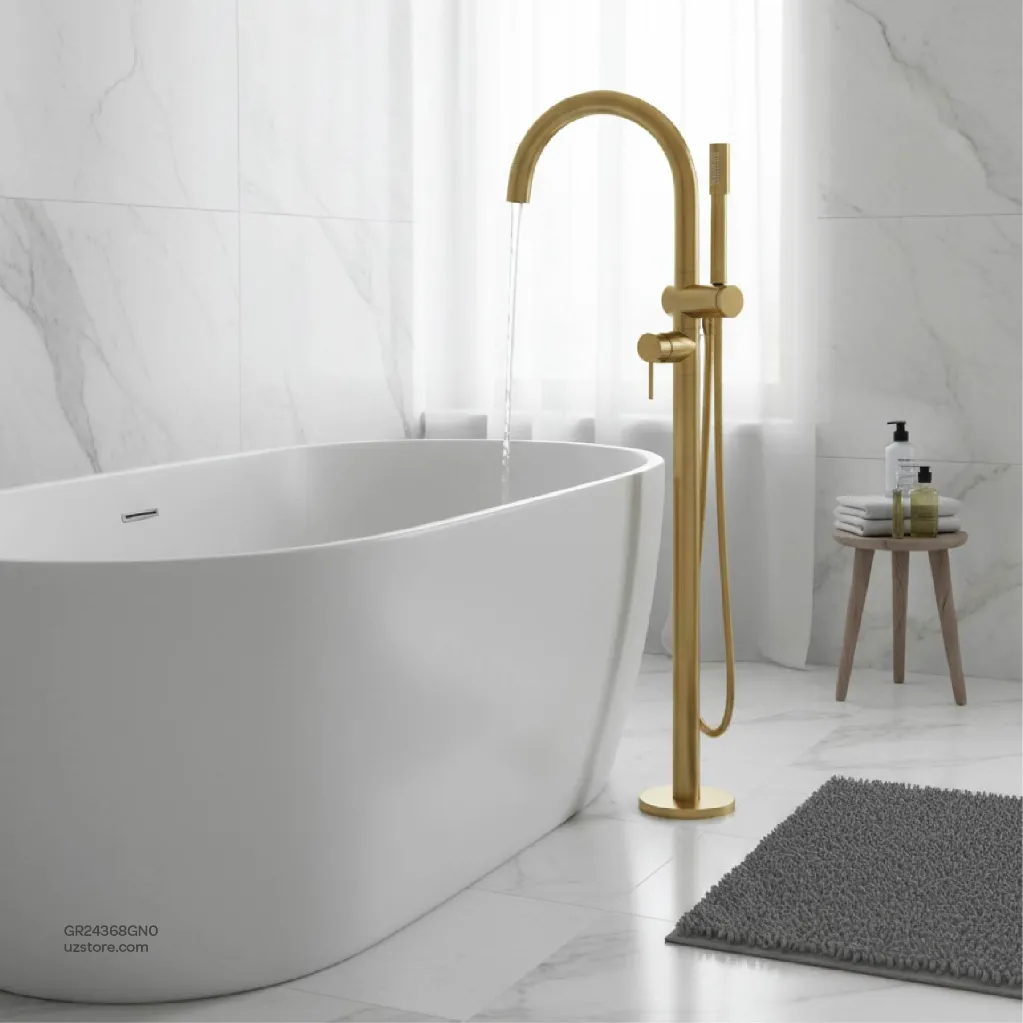 Uzstore  GROHE Atrio Single-lever bath mixer , floor mounted , 24368GN0 , Brushed Cool Sunrise GR24368GN0-03.webp