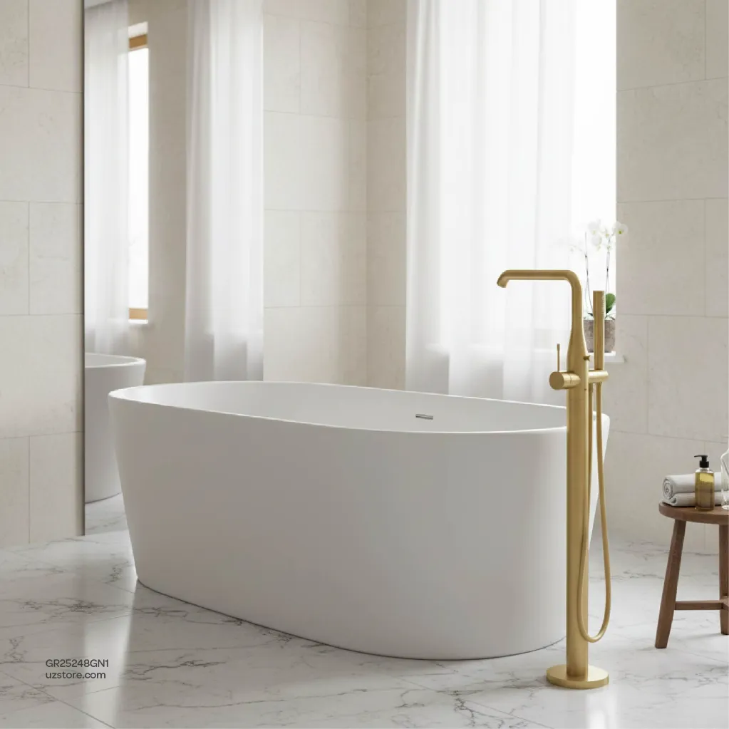 Uzstore  GROHE Essence Single-lever bath mixer Half Inch , floor mounted , 25248GN1 , brushed cool sunrise GR25248GN1-03.webp