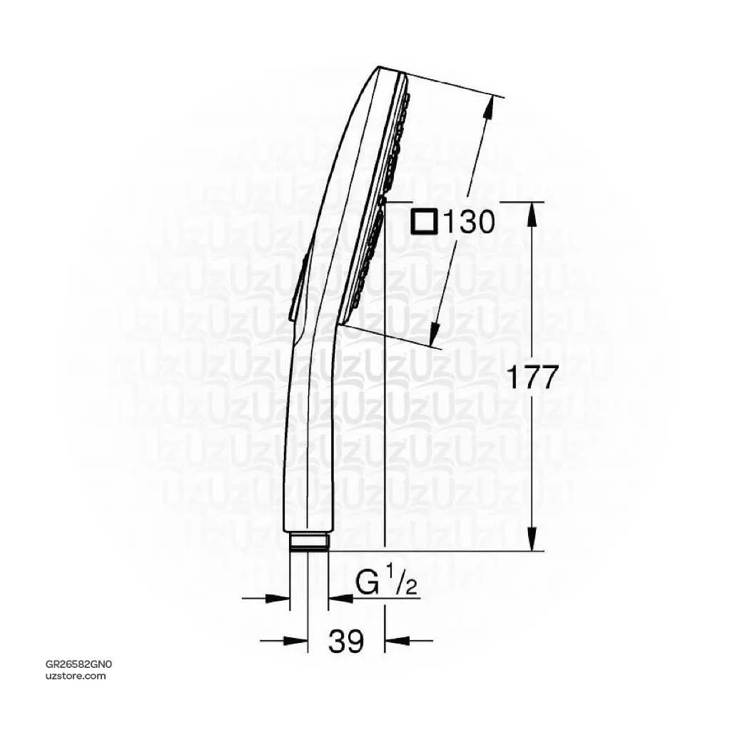 Uzstore Rainshower SmartActive 130 Cube Hand shower 3 sprays GR26582GN0-02.webp