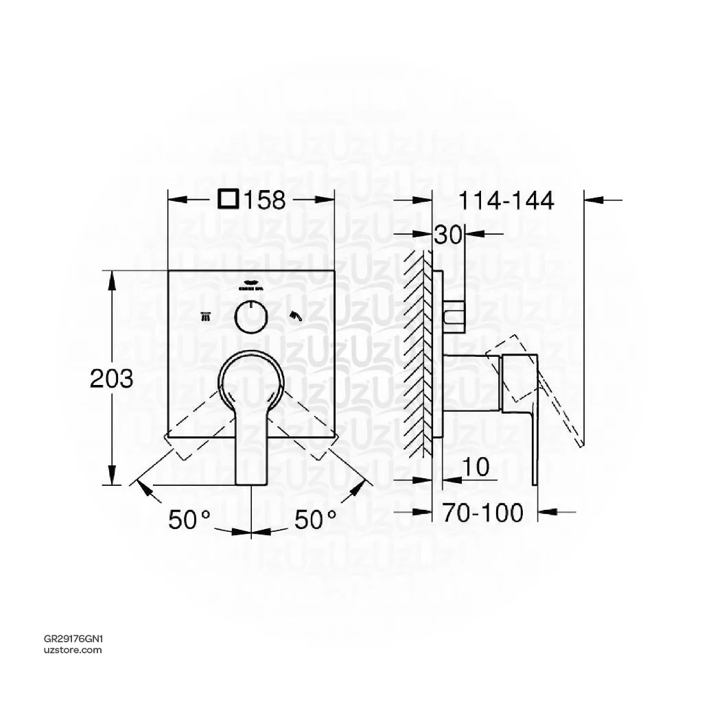 Uzstore GROHE Allure Single-lever mixer with 3-way diverter , 29176GN1 , brushed cool sunrise GR29176GN1-02.webp