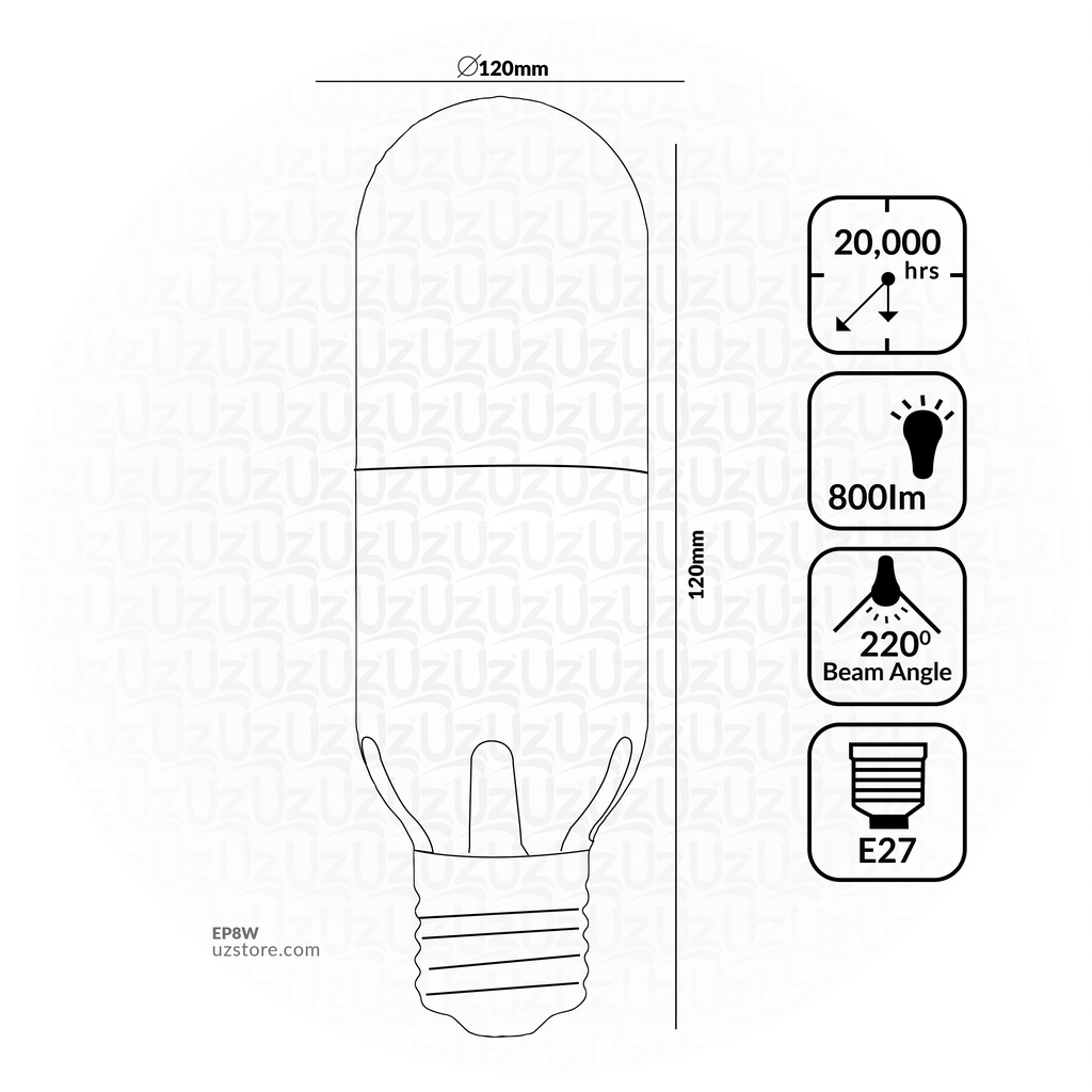 OPPLE LED Stick Lamp8W Warm white E27 