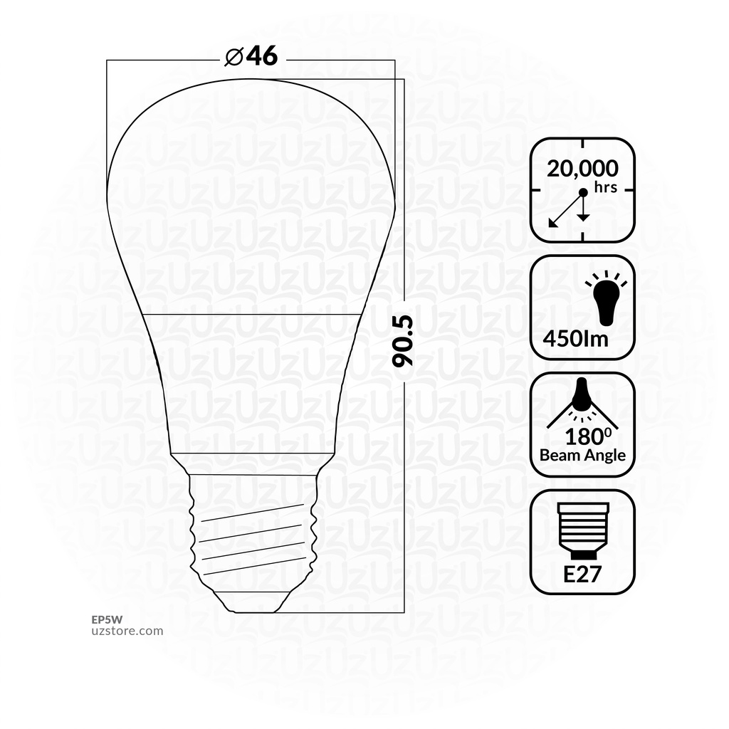 OPPLE LED Lamp 5W Warm whiteE27  