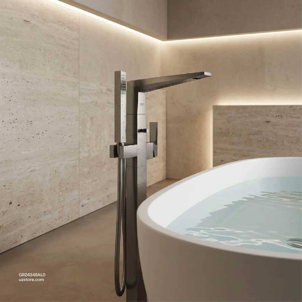 Uzstore GROHE Allure Brilliant Single-lever bath mixer HALF iNCH , floor mounted , 24348AL0 , brushed hard graphite GR24348AL0-03.webp