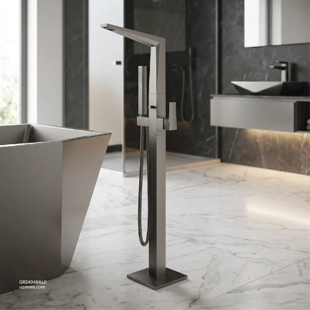 Uzstore GROHE Allure Brilliant Single-lever bath mixer HALF iNCH , floor mounted , 24348AL0 , brushed hard graphite GR24348AL0-04.webp