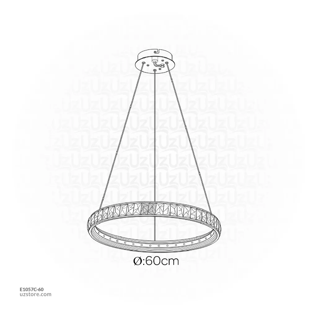Uzstore  Ring Pendant Light (Black), D60cm, 60W, 3000K , MD22075-60 E1057C-60-02.webp