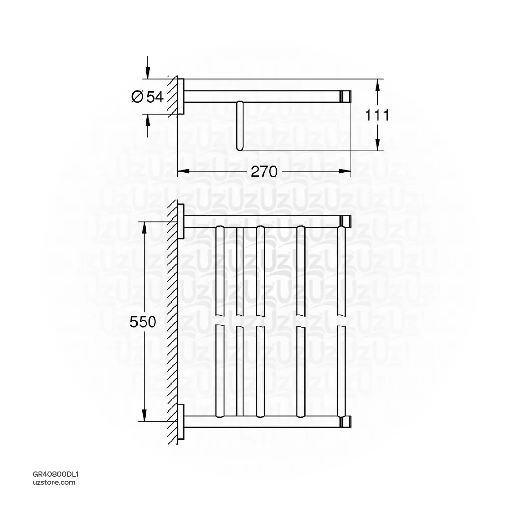 Uzstore GROHE Essentials Multi bath towel rack , 40800DL1 , brushed warm sunset GR40800DL1-02.webp