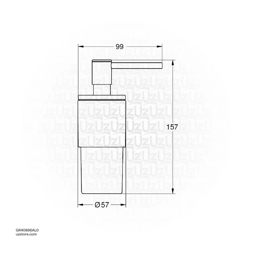 Uzstore GROHE Soap dispenser , 40886AL0 , brushed hard graphite GR40886AL0-02.webp