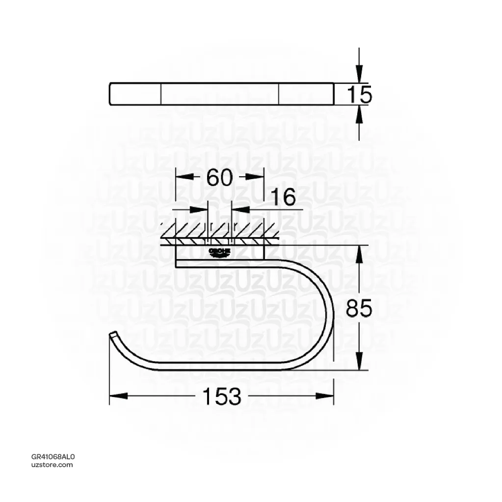 UzstoreGROHE Selection Toilet paper holder , 41068AL0 , brushed hard graphite  GR41068AL0-02.webp
