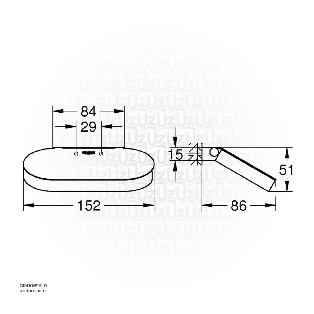 Uzstore  GROHE Selection Toilet paper holder , 41069AL0 , brushed hard graphite GR41069AL0-02.webp