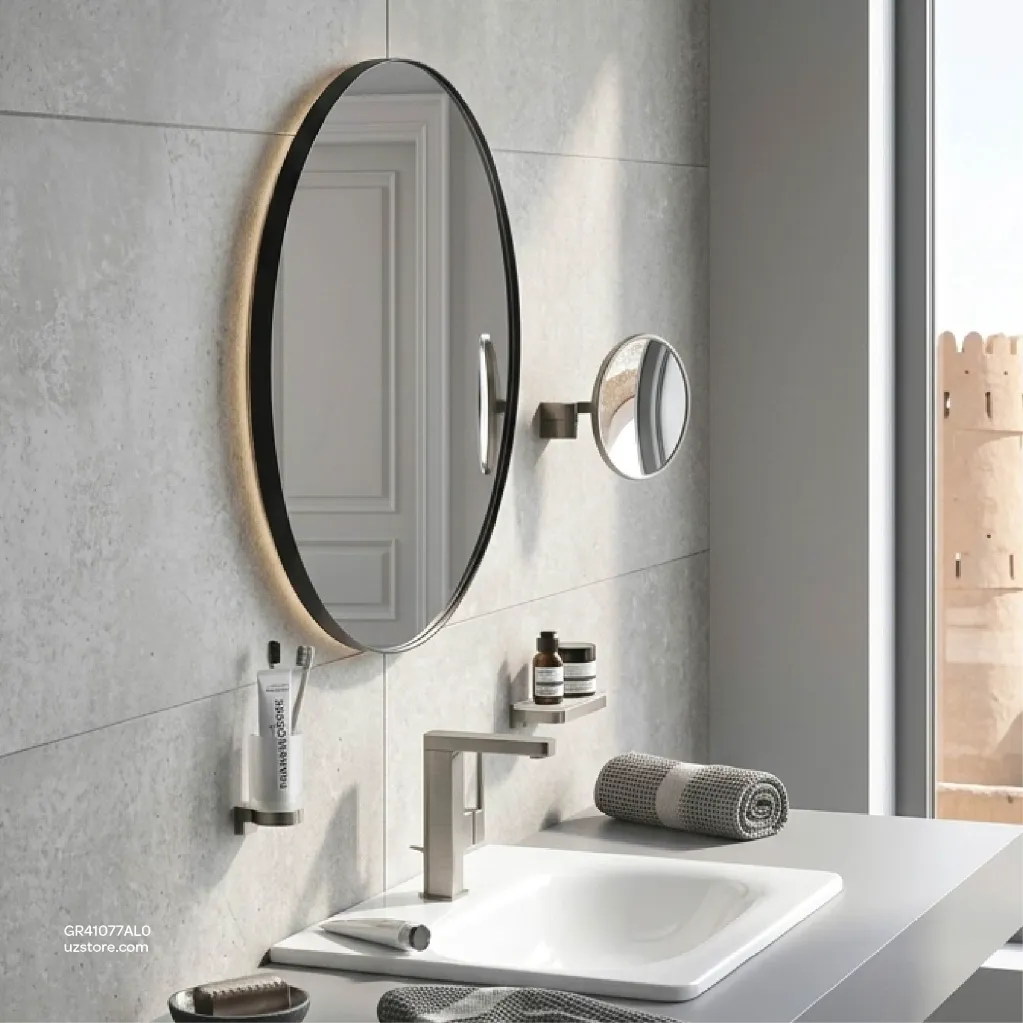 Uzstore GROHE Selection Shaving mirror , 41077AL0 , brushed hard graphite GR41077AL0-03.webp