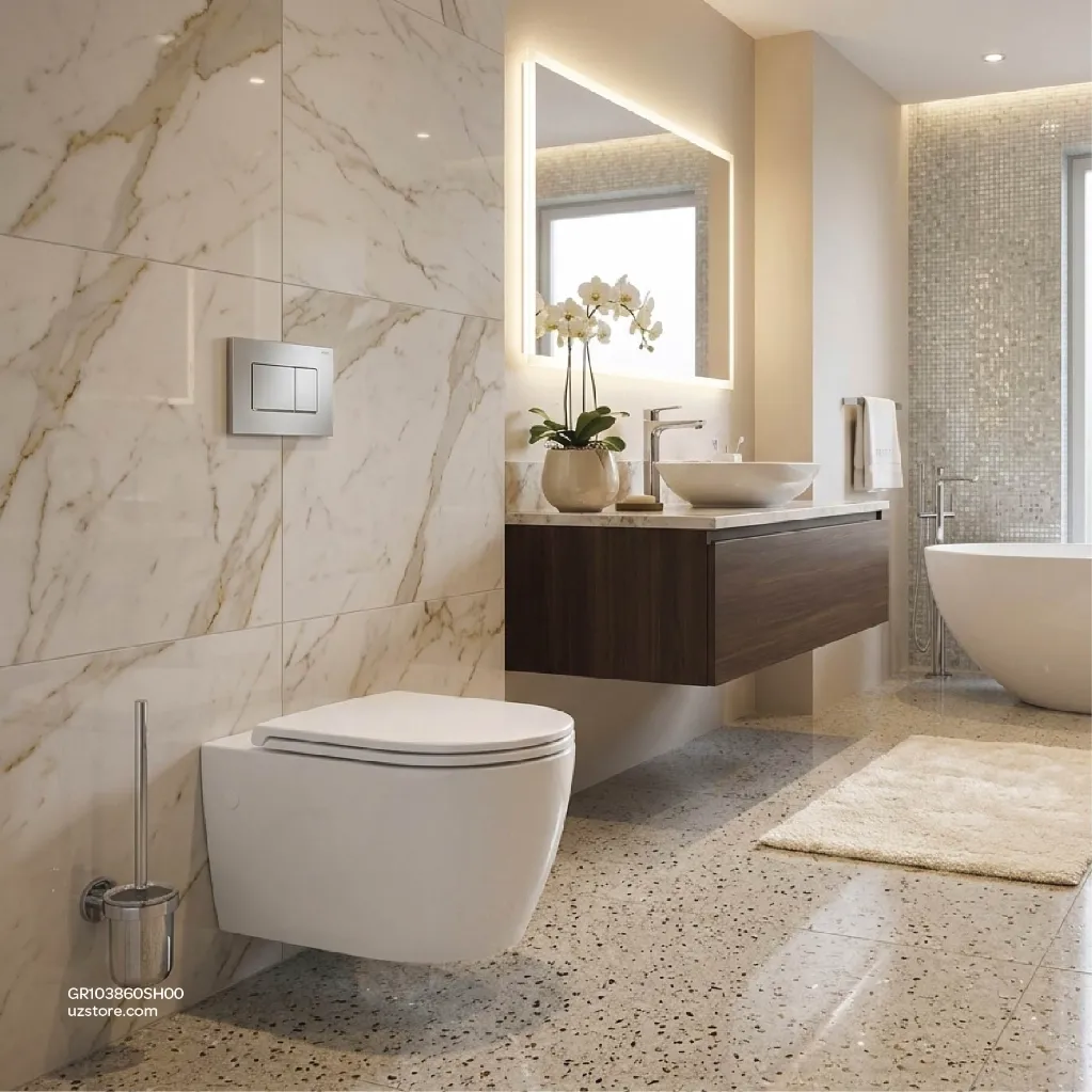 Uzstore GROHE Bau Ceramic Wall hung WC Set , Alpine White, 103860SH00 GR103860SH00-03.webp