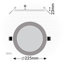 OSRAM LED SLIM PANEL DOWN LIGHT ROUND 8" 18W 6500K LPF 1600LM IP20 20X1 30000 HRS