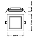 OSRAM LED SLIM PANEL DOWN LIGHT SQUARE 3" 4W Daylight 6500K