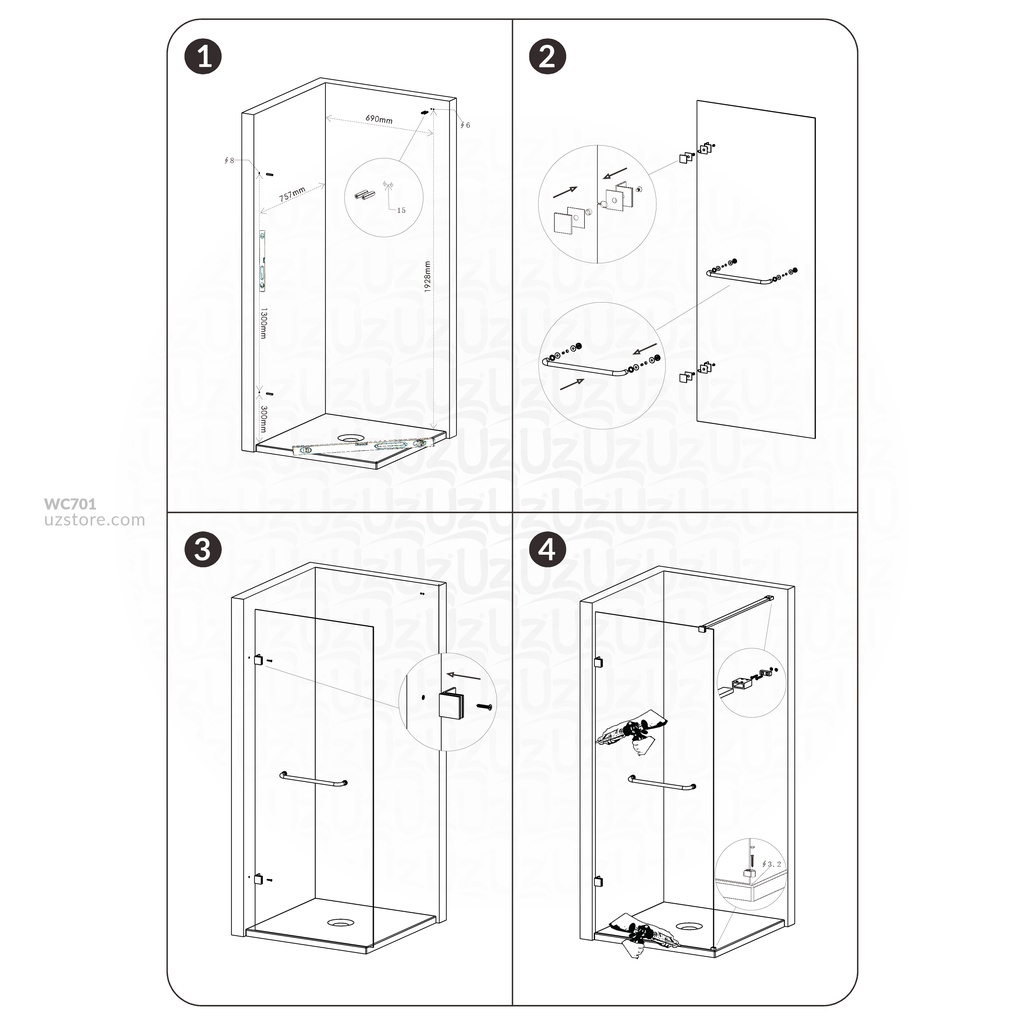 Shower Room With Tray JP502B