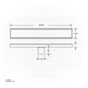 Drainex Stainless Steel 304 Linear Floor Drain 60cm lenght 7cm width 2" outlet Tile Model PA-S34-RSD-60x7-2C