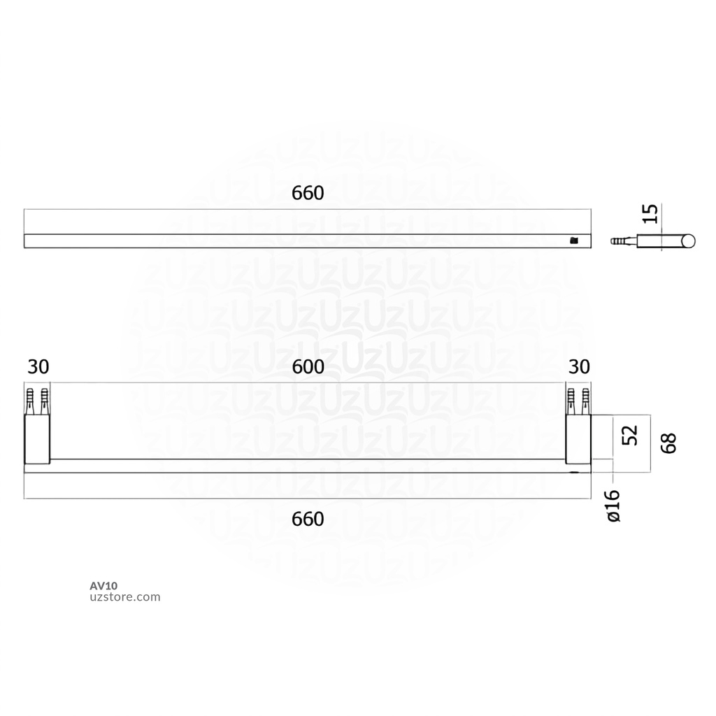 VRH - Towel Bar 60mm FBVHR-V101AS Riviera SUS316