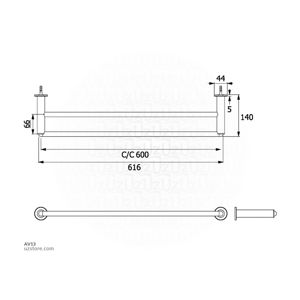 VRH - Towel Bar 60mm FBVHC-S101BS Capsule SUS304