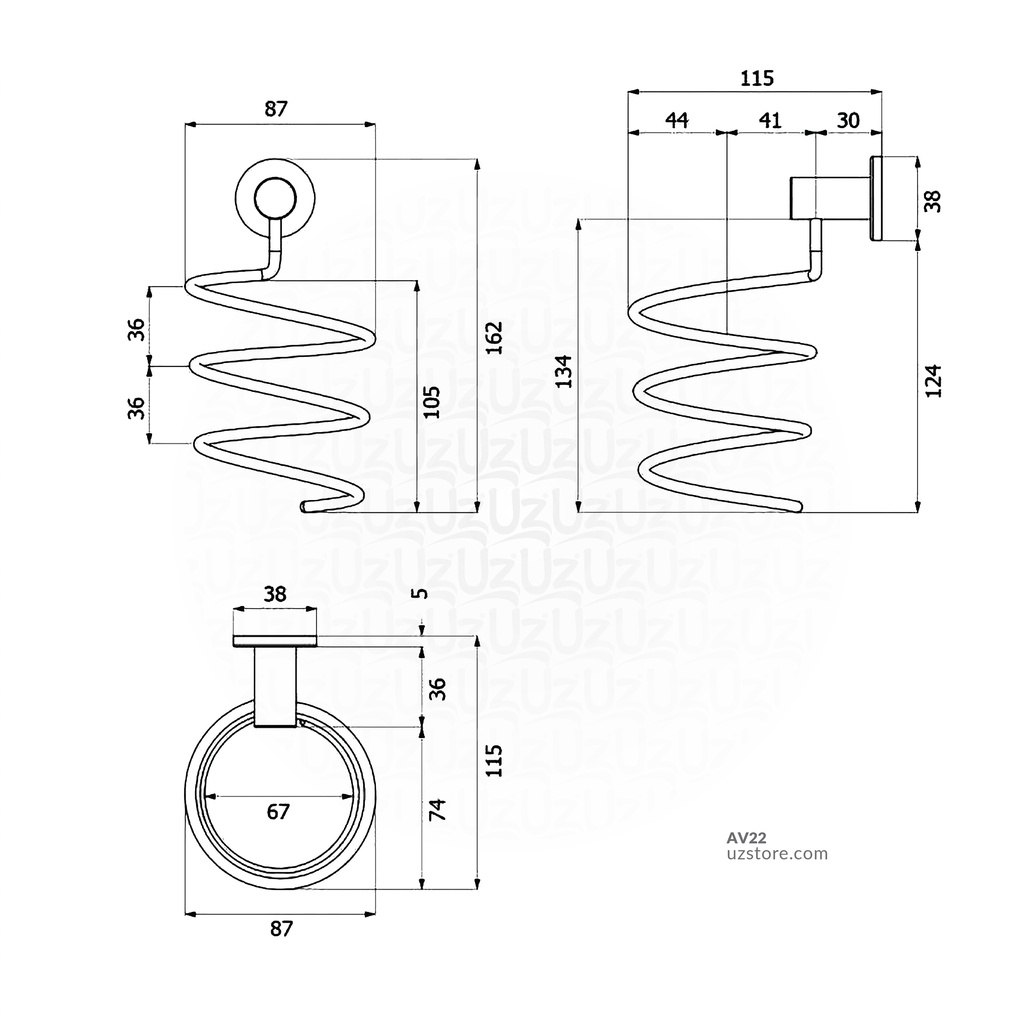 VRH - Hair Dryer Holder FBVHB-N114AS Bonny SUS304