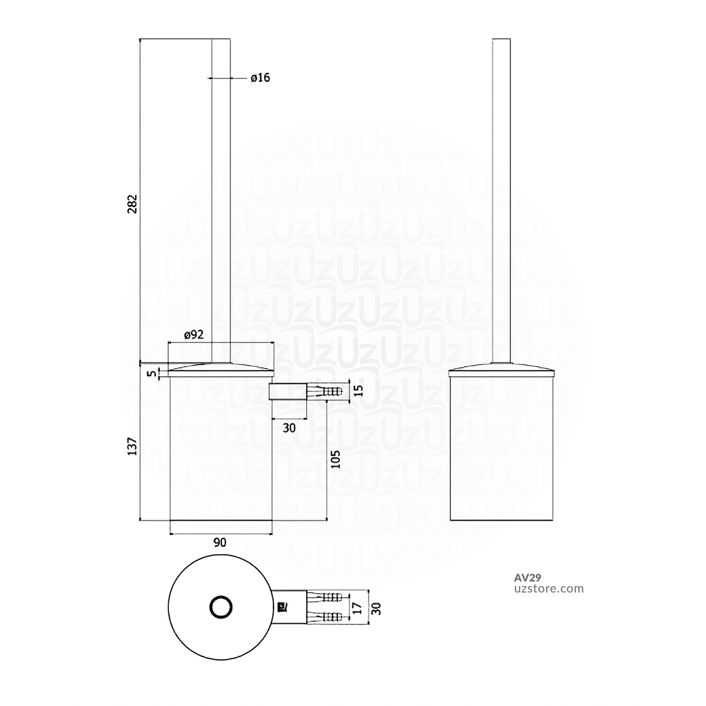 VRH - Toilet Brush Holder FBVHR-V701AS Riviera SUS316