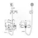 VRH - Wall Single Mixer with Head HFVSP-412171 Forte SUS304