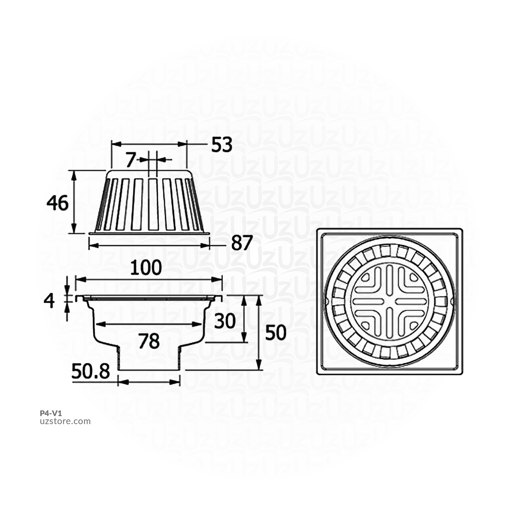 VRH - Roof Drain 4'' FUVHU-W001GS Floordrain SUS304