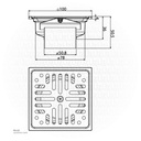 VRH - Roof Drain 4'' FUVHU-W002AS Floordrain SUS304