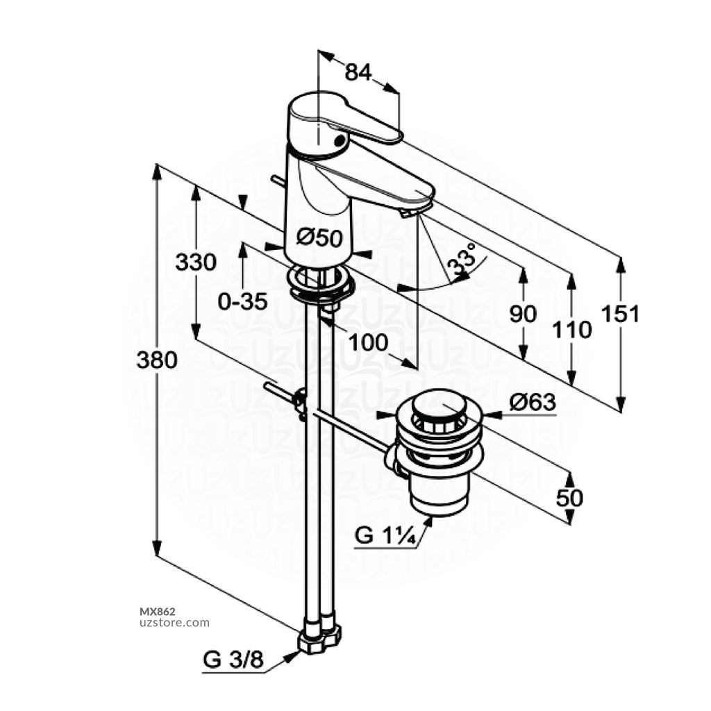 Kludi RAK10021-03 Polaris Star Wash Basin Mixer