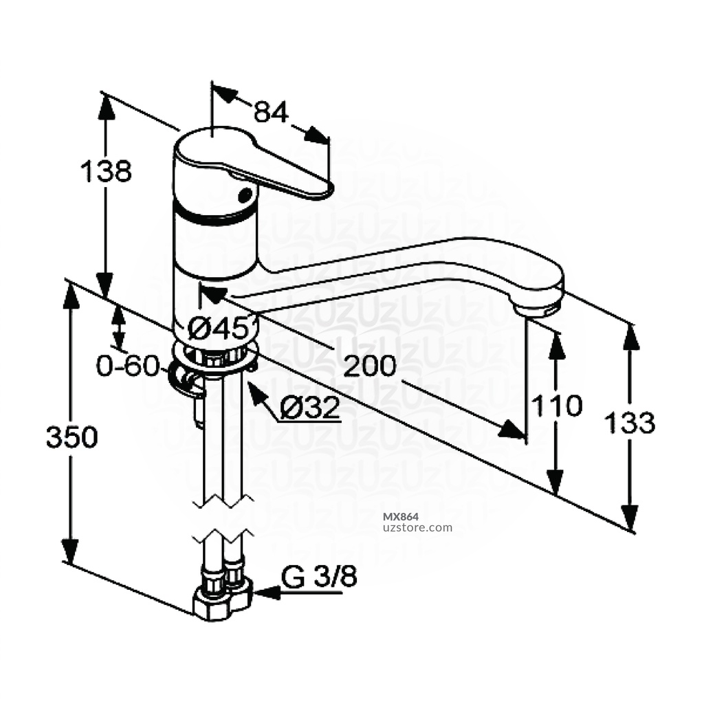 Kludi-RAK Polaris 10004 Single Lever Sink Mixer Chrome