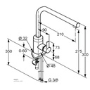 Kludi RAK13012 Passion Single lever Sink Mixer DN10; Swivel Spout