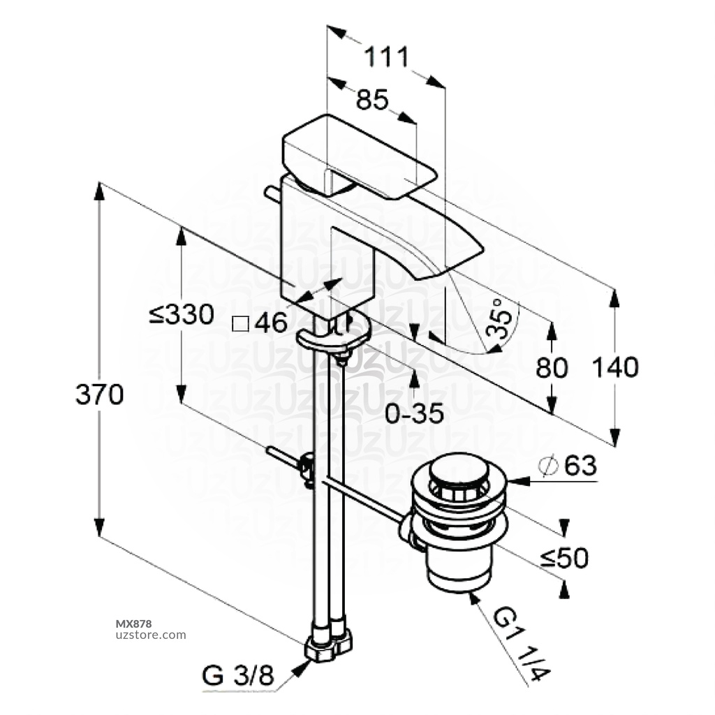 KLUDI RAK14100 PROFILE STAR BASIN MIXER