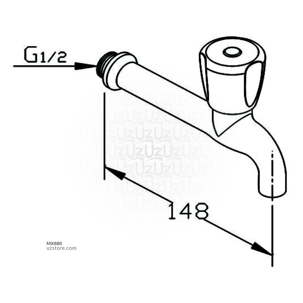 RAK35007 LONG BODY Bibcock DN15