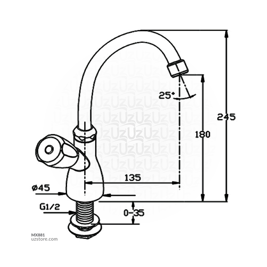 RAK35003 Piller Tap Dn 15