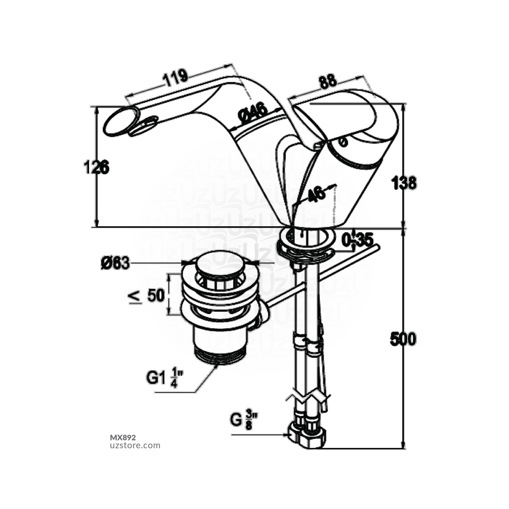 RAK Swing - Basin Mixer 16000