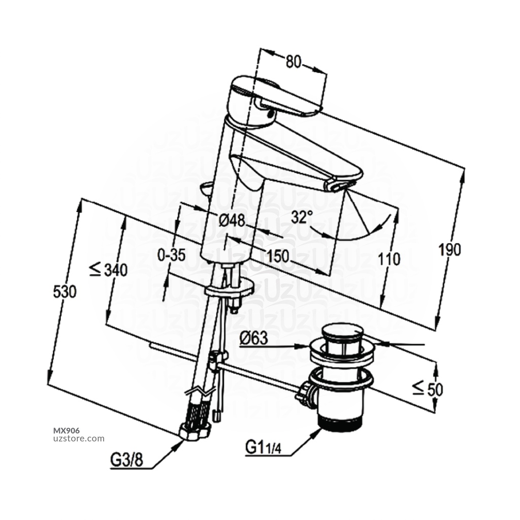 Kludi-RAK PROJECT XL 11060 Single Lever Wash Basin Mixer with