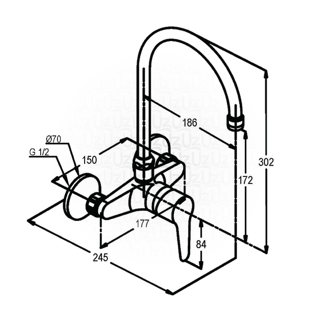 Wall Mounted sink mixer DN15 With Swivel spout RAK10028US-03