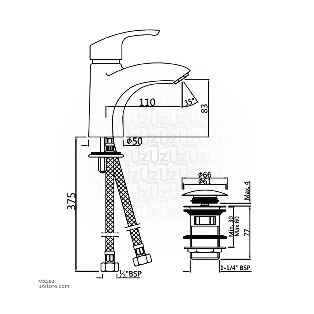 SHOWER MIXER ONLY JAQUAR 33119